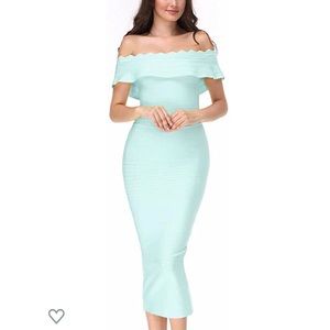 Mint Blue Bandage Midi